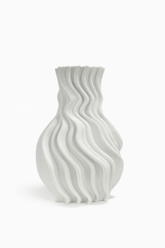 Vase ondulé blanc IN025