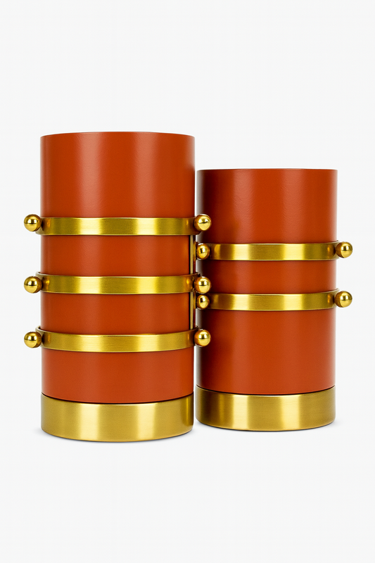 Vase cylindrique orange IN033